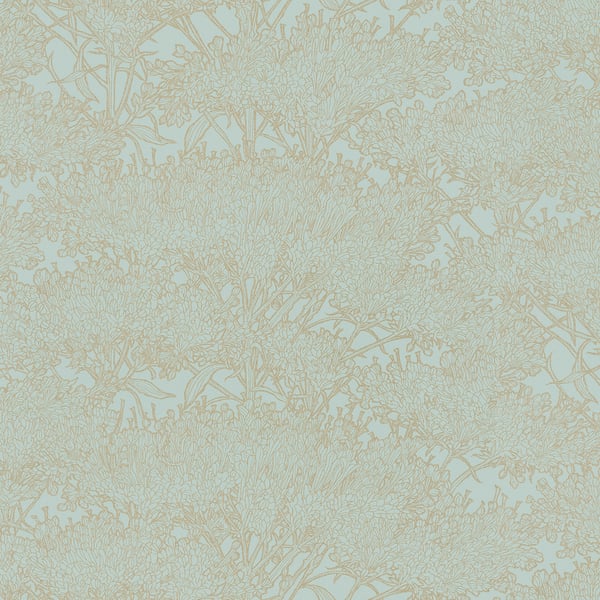 Galerie Wallpaper Product code: AC60012 - Absolutely Chic Wallpaper Collection - Blue Green Metallic Colours - Cherry Blossom Motif Design