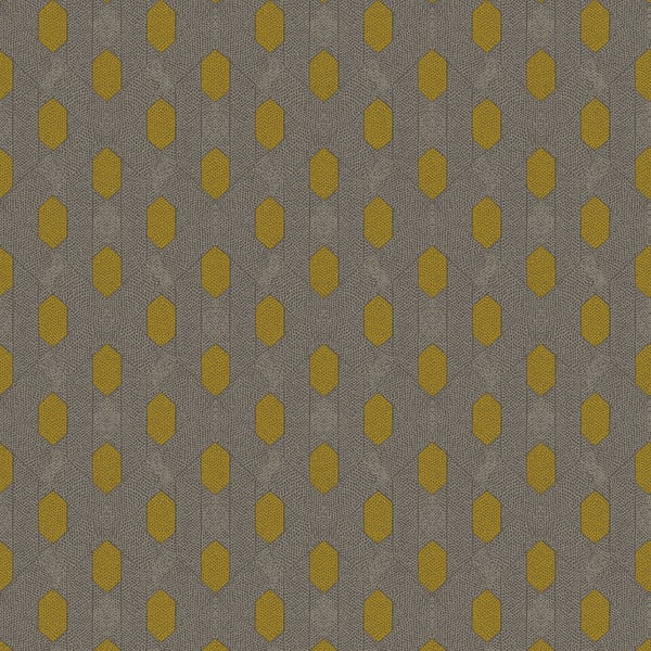 Galerie Wallpaper Product code: AC60019 - Absolutely Chic Wallpaper Collection - Brown Yellow Grey Colours - Art Deco Style Geometric Motif Design