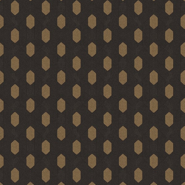 Galerie Wallpaper Product code: AC60022 - Absolutely Chic Wallpaper Collection - Brown Metallic Black Colours - Art Deco Style Geometric Motif Design