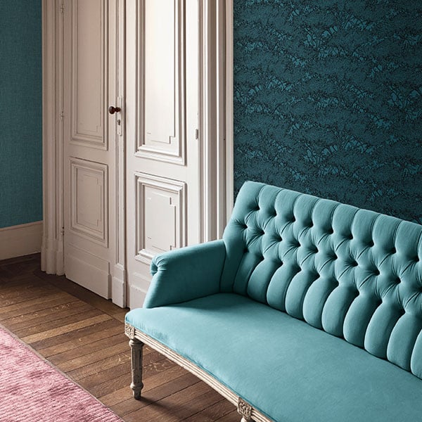 Galerie Wallpaper Product code: AC60037R_AC60016R - Absolutely Chic Wallpaper Collection - Blue Black Colours - Cherry Blossom Motif Design