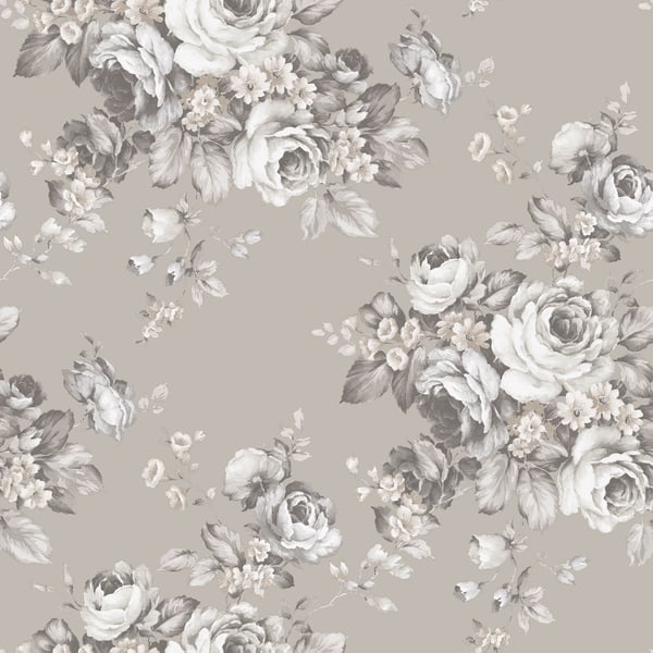Galerie Wallpaper Product code: AF37701 - Abby Rose 4 Wallpaper Collection - Grey Black Colours - Grand Floral Design