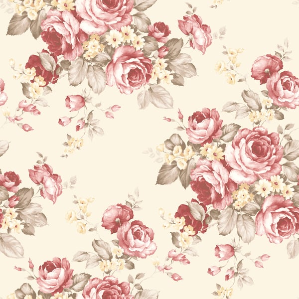 Galerie Wallpaper Product code: AF37702 - Abby Rose 4 Wallpaper Collection - Red Creamgreen Colours - Grand Floral Design