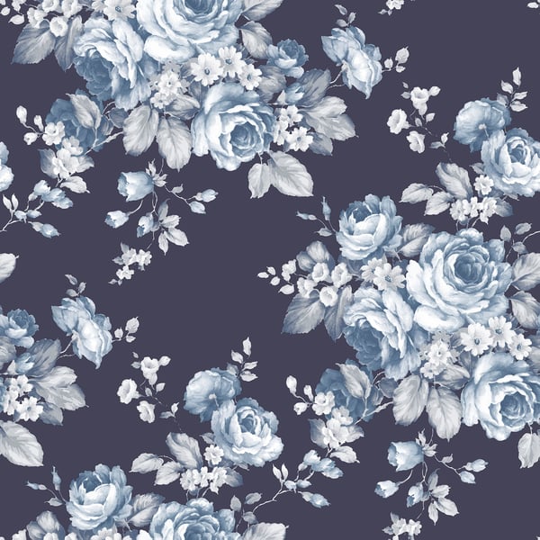 Galerie Wallpaper Product code: AF37703 - Abby Rose 4 Wallpaper Collection - Blue Navy Colours - Grand Floral Design