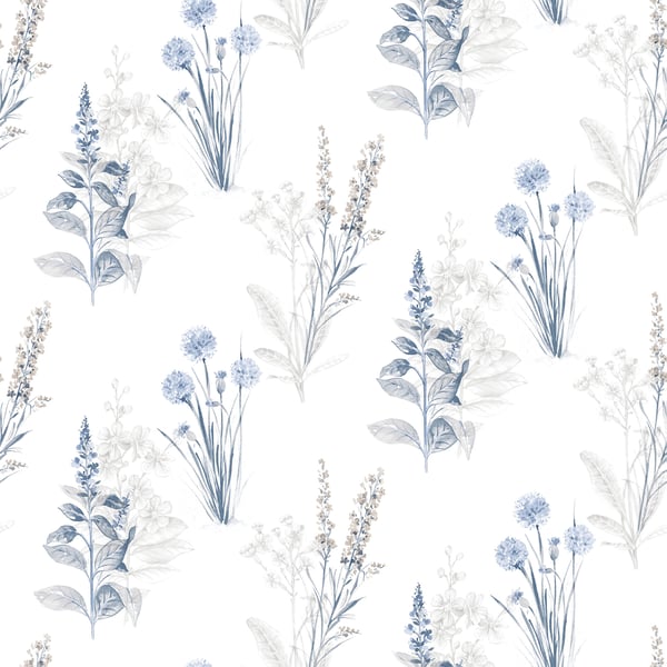 Galerie Wallpaper Product code: AF37716 - Abby Rose 4 Wallpaper Collection - Blue Navy Grey Colours - Flora Design