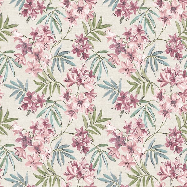 Galerie Wallpaper Product code: AF37724 - Abby Rose 4 Wallpaper Collection - Taupe Pink Plum Colours - Linen Floral Design