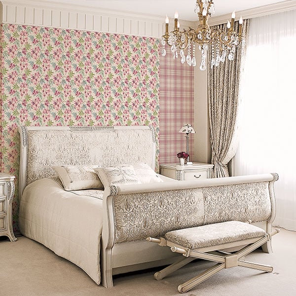 Galerie Wallpaper Product code: AF37724R_AF37719R - Abby Rose 4 Wallpaper Collection - Taupe Pink Plum Colours - Linen Floral Design