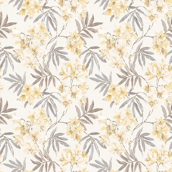 Galerie Wallpaper Product code: AF37726 - Abby Rose 4 Wallpaper Collection - Yellow Grey Cream Colours - Linen Floral Design