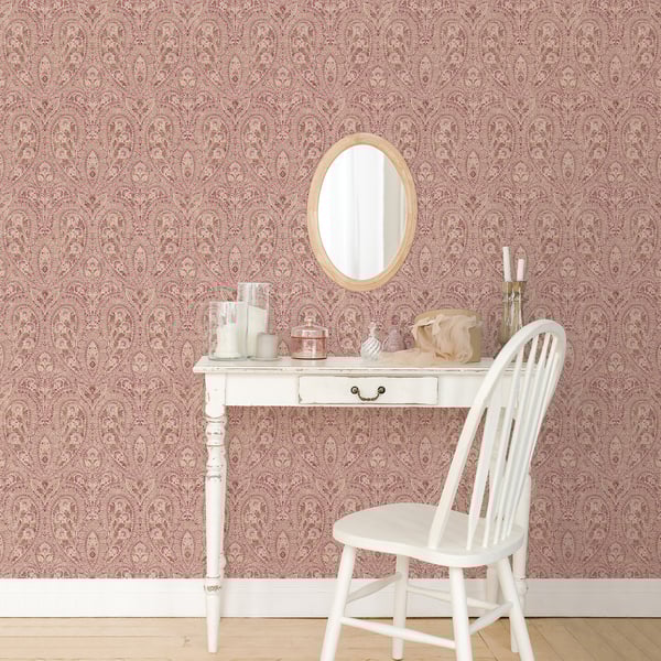 Galerie Wallpaper Product code: AF37727_2 - Abby Rose 4 Wallpaper Collection - Plum Cream Colours - Ornamental Paisley Design