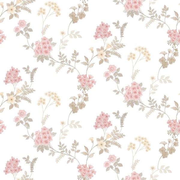 Galerie Wallpaper Product code: AF37732 - Abby Rose 4 Wallpaper Collection - Pink Khaki Grey Colours - Fern Floral Design