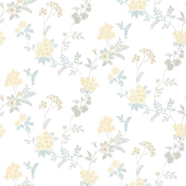 Galerie Wallpaper Product code: AF37733 - Abby Rose 4 Wallpaper Collection - Yellow Turquoise Colours - Fern Floral Design