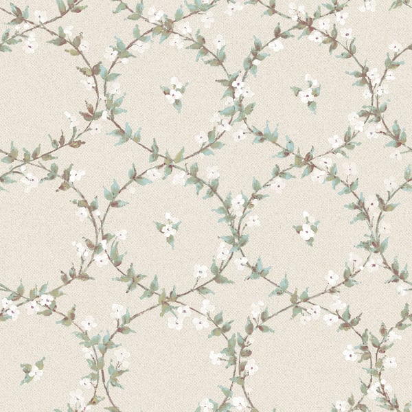 Galerie Wallpaper Product code: AF37745 - Abby Rose 4 Wallpaper Collection - Turquoise Beige Plum Colours - Floral Laurel Design