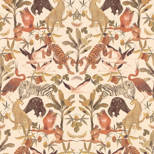 Galerie Wallpaper Product code: DW2000 - Designer Walls Wallpaper Collection - Cream Colours - Magic Animals Design