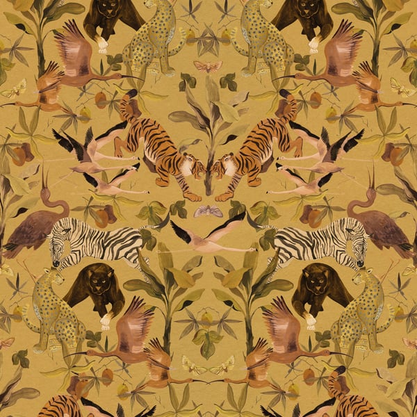 Galerie Wallpaper Product code: DW2002 - Designer Walls Wallpaper Collection - Ochre Colours - Magic Animals Design