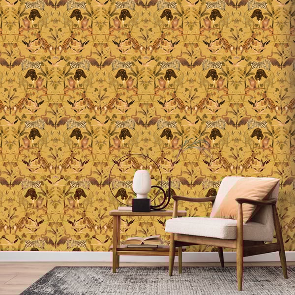 Galerie Wallpaper Product code: DW2002_2 - Designer Walls Wallpaper Collection - Ochre Colours - Magic Animals Design