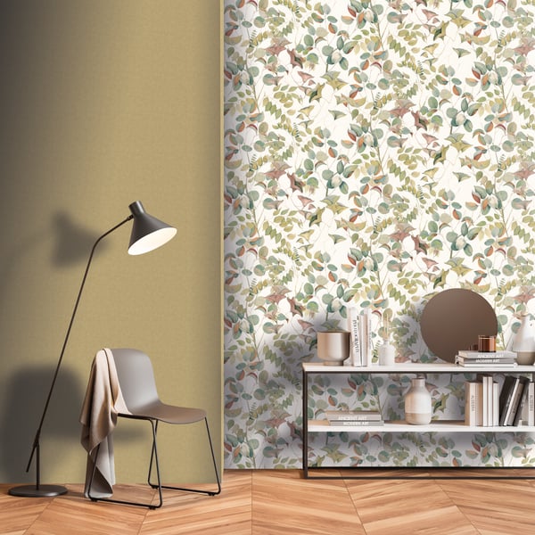 Galerie Wallpaper Product code: DW2004_2 - Designer Walls Wallpaper Collection - White Colours - Nature Leaves Design