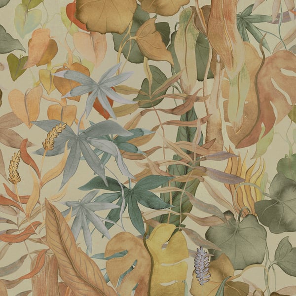 Galerie Wallpaper Product code: DW2011 - Designer Walls Wallpaper Collection - Warm Beige Colours - Abstract Leaves Design