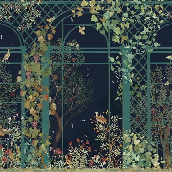 Galerie Wallpaper Product code: DW2032 - Designer Walls Wallpaper Collection - Midnight Blue Colours - Greenhouse Design