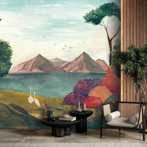 Galerie Wallpaper Product code: DW2037_2 - Designer Walls Wallpaper Collection - multicolour Colours - Oriental Landscape  Design