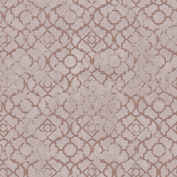 Galerie Wallpaper Product code: DWP0246-04 - Emporium Wallpaper Collection - Pink Rose Gold Colours - Aged Quatrefoil Design