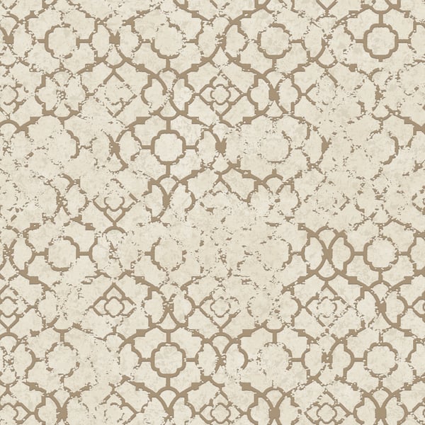 Galerie Wallpaper Product code: DWP0246-05 - Emporium Wallpaper Collection - Cream Gold Colours - Aged Quatrefoil Design