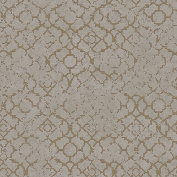 Galerie Wallpaper Product code: DWP0246-06 - Emporium Wallpaper Collection - Gold Colours - Aged Quatrefoil Design
