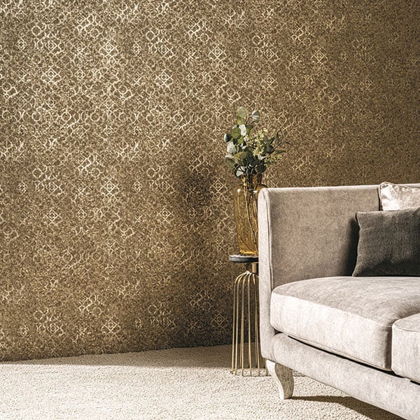 Galerie Wallpaper Product code: DWP0246-07R - Emporium Wallpaper Collection - Gold Colours - Aged Quatrefoil Design