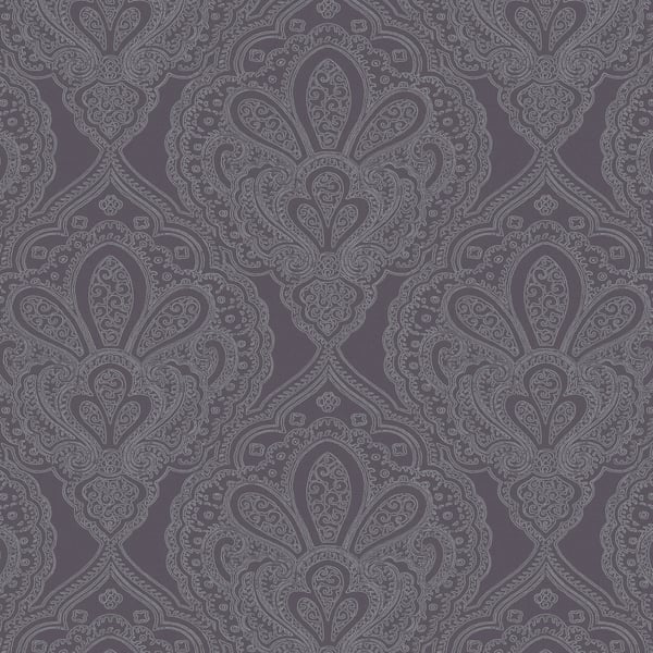 Galerie Wallpaper Product code: DWP0247-01 - Emporium Wallpaper Collection - Purple Silver Colours - Mehndi Damask Design