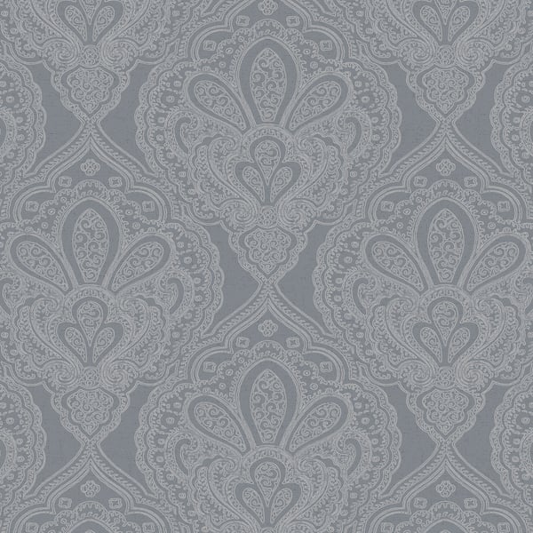 Galerie Wallpaper Product code: DWP0247-02 - Emporium Wallpaper Collection - Grey Silver Colours - Mehndi Damask Design