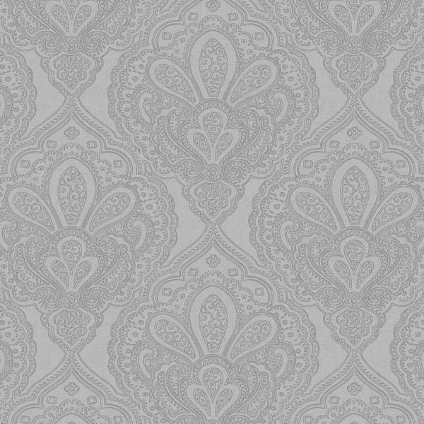 Galerie Wallpaper Product code: DWP0247-03 - Emporium Wallpaper Collection - Silver Colours - Mehndi Damask Design