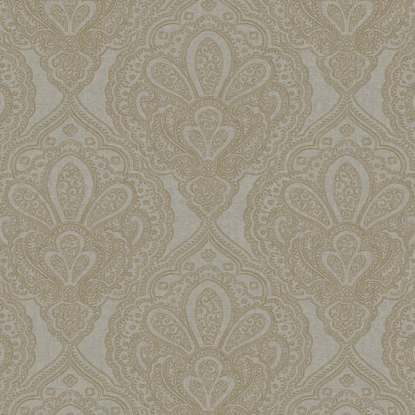 Galerie Wallpaper Product code: DWP0247-06 - Emporium Wallpaper Collection - Grey Gold Colours - Mehndi Damask Design