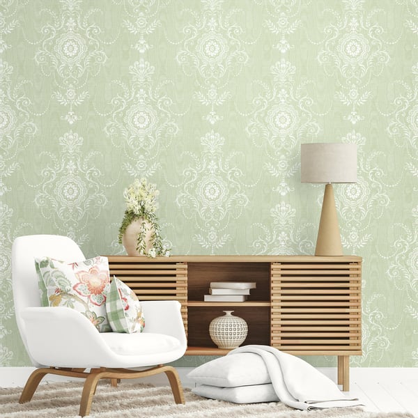 Galerie Wallpaper Product code: FC60304_2 - French Country Wallpaper Collection - Washed Green Colours -  Colette Design