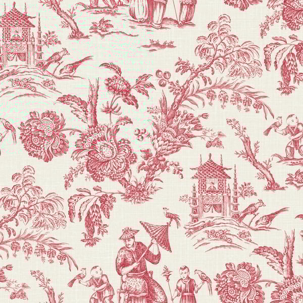 Galerie Wallpaper Product code: FC61801 - French Country Wallpaper Collection - Poppy Red Colours -  Chinois Design