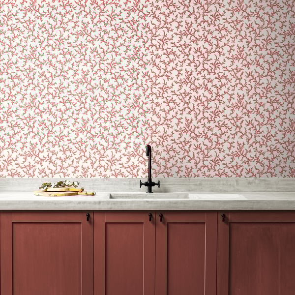Galerie Wallpaper Product code: FC62101_2 - French Country Wallpaper Collection - Coral Red Colours - Corail Design