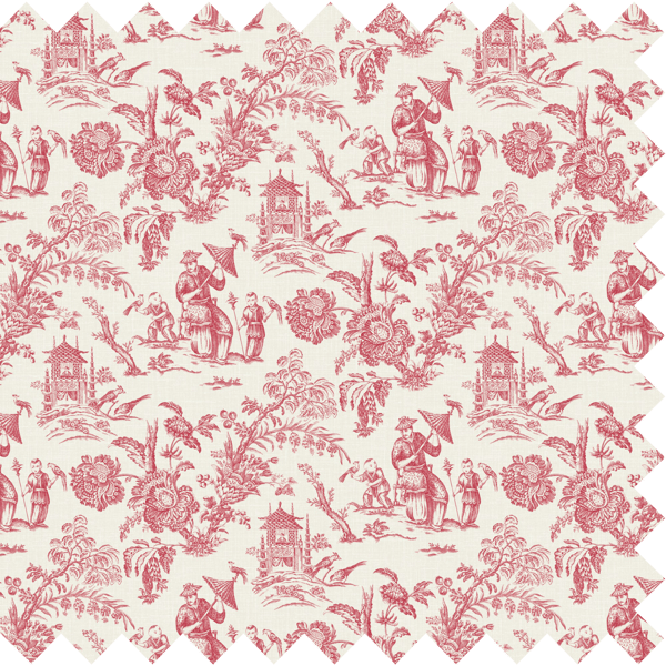 Galerie Wallpaper Product code: FC62801F - French Country Wallpaper Collection - Poppy Red Colours -  Chinois Linen Design