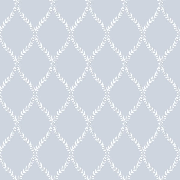Galerie Wallpaper Product code: G45051 - Vintage Roses Wallpaper Collection - Blue White Colours - Laurel Trellis Design