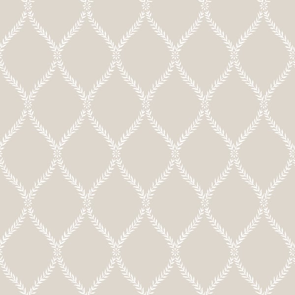 Galerie Wallpaper Product code: G45052 - Vintage Roses Wallpaper Collection - Beige White Colours - Laurel Trellis Design