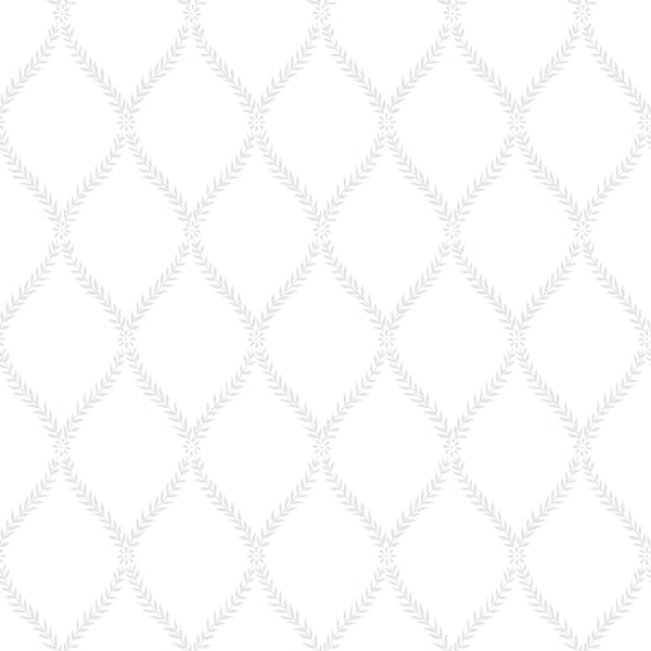 Galerie Wallpaper Product code: G45056 - Vintage Roses Wallpaper Collection - White Grey Colours - Laurel Trellis Design