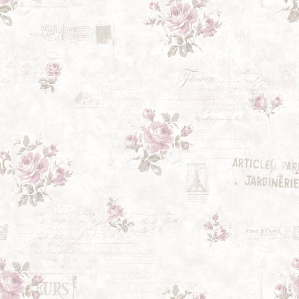 Galerie Wallpaper Product code: G45084 - Vintage Roses Wallpaper Collection - Pink Cream Colours - Postcard Florals Design