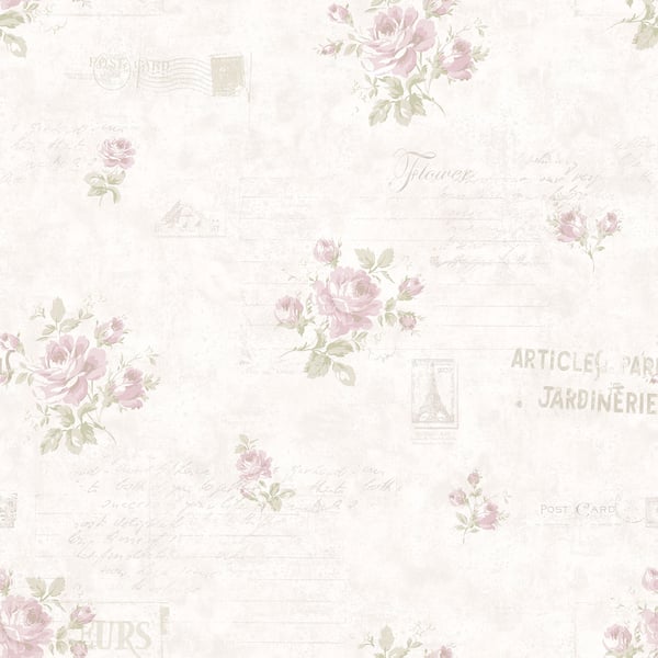 Galerie Wallpaper Product code: G45085 - Vintage Roses Wallpaper Collection - Pink Cream Colours - Postcard Florals Design
