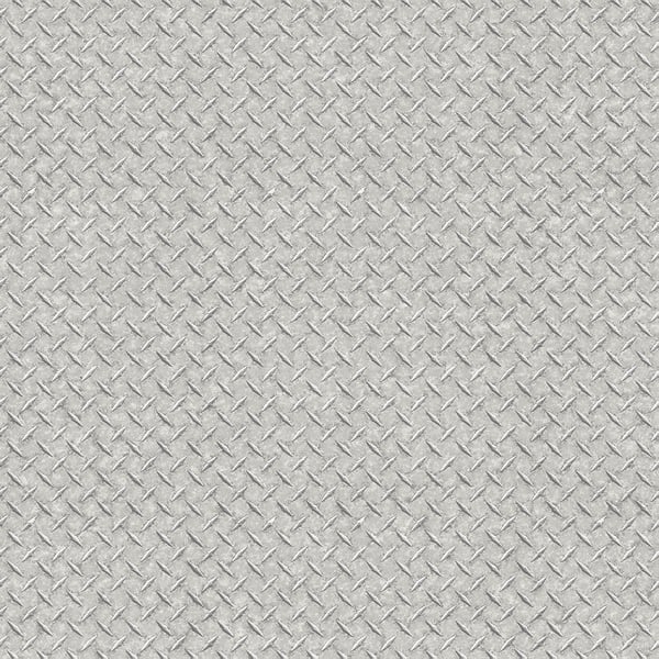 Galerie Wallpaper Product code: G45175 - Nostalgie Wallpaper Collection - Silver Grey Colours - Diamond Plate Design
