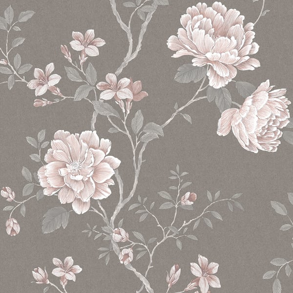 Galerie Wallpaper Product code: G45305 - Vintage Roses Wallpaper Collection - Grey Pink Colours - Magnolia Design