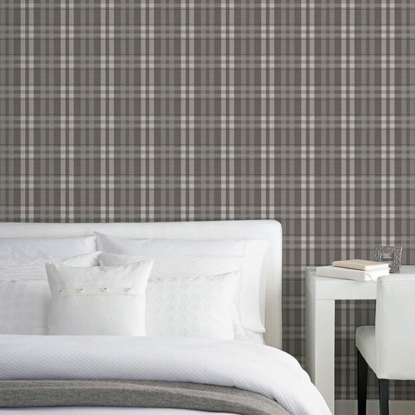 Galerie Wallpaper Product code: G45307R - Vintage Roses Wallpaper Collection - Black Colours - Plaid Design