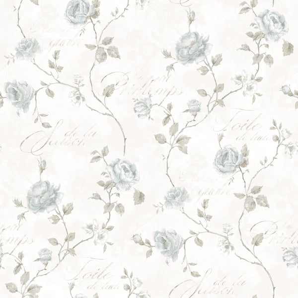 Galerie Wallpaper Product code: G45326 - Vintage Roses Wallpaper Collection - Blue Cream Colours - Trailing Rose Design