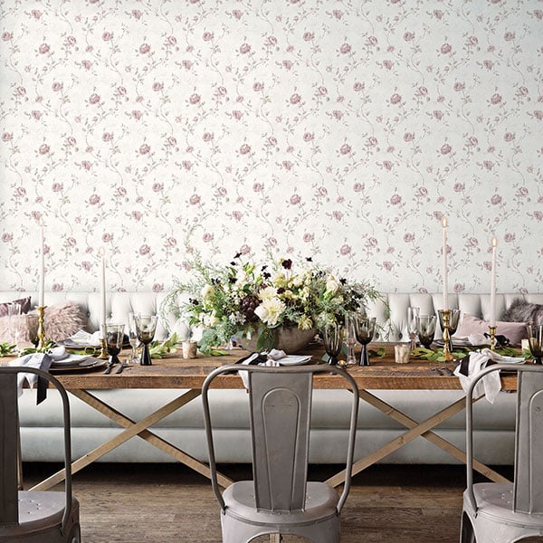 Galerie Wallpaper Product code: G45327R - Vintage Roses Wallpaper Collection - Dark Pink Colours - Trailing Rose Design