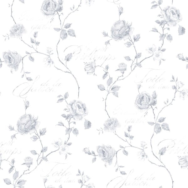 Galerie Wallpaper Product code: G45328 - Vintage Roses Wallpaper Collection - Grey Colours - Trailing Rose Design