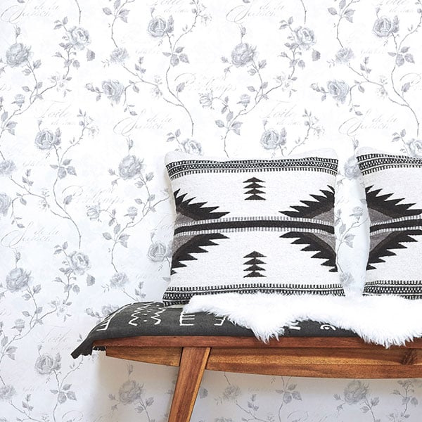 Galerie Wallpaper Product code: G45328R - Vintage Roses Wallpaper Collection - Grey Colours - Trailing Rose Design