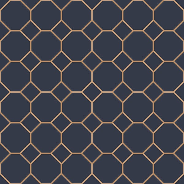 Galerie Wallpaper Product code: G45403 - Just Kitchens Wallpaper Collection - Navy Gold Colours - Bee Hive Design