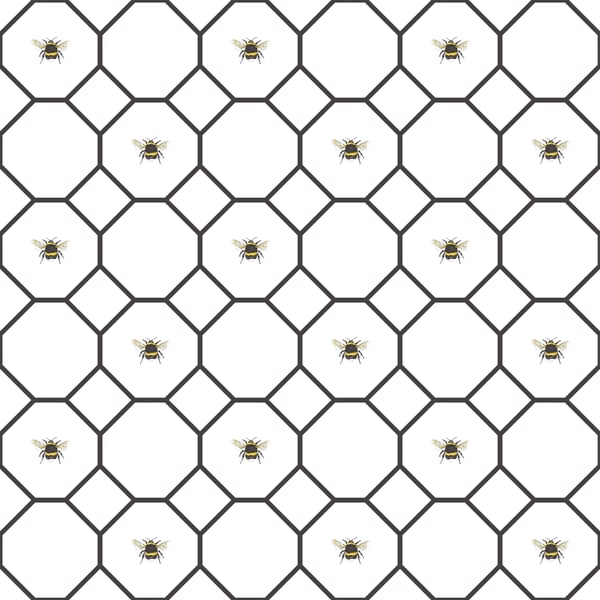 Galerie Wallpaper Product code: G45406 - Just Kitchens Wallpaper Collection - Black White Colours - Bee Hive With Bees Design