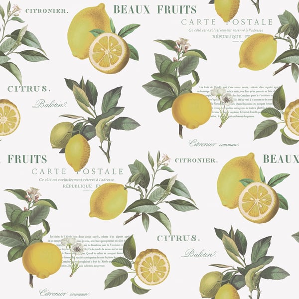 Galerie Wallpaper Product code: G45409 - Just Kitchens Wallpaper Collection - Yellow Green White Colours - Citron Botanical Design