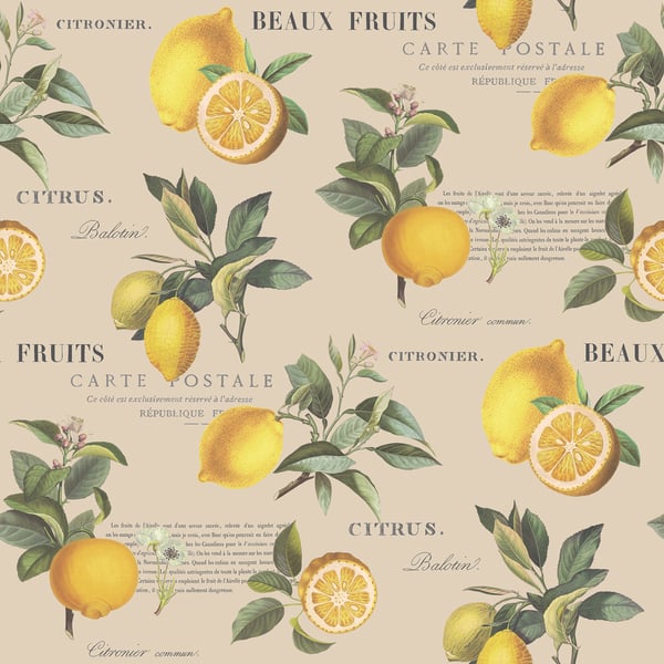 Galerie Wallpaper Product code: G45410 - Just Kitchens Wallpaper Collection - Taupe Colours - Citron Botanical Design
